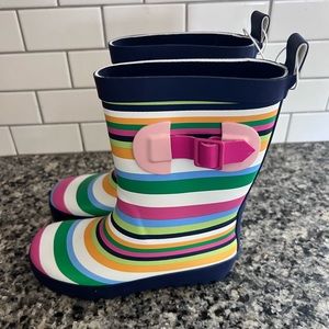 Sun Squad Rain Garden Boot shoe Girls Toddler size L 9-10 Rainbow stripe New
